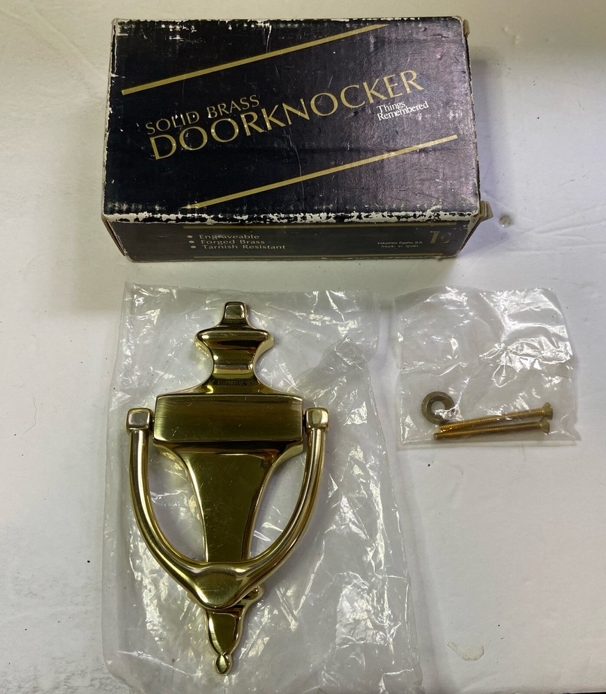Things Remembered Colonial Polished Solid Brass Door Knocker with Hardware