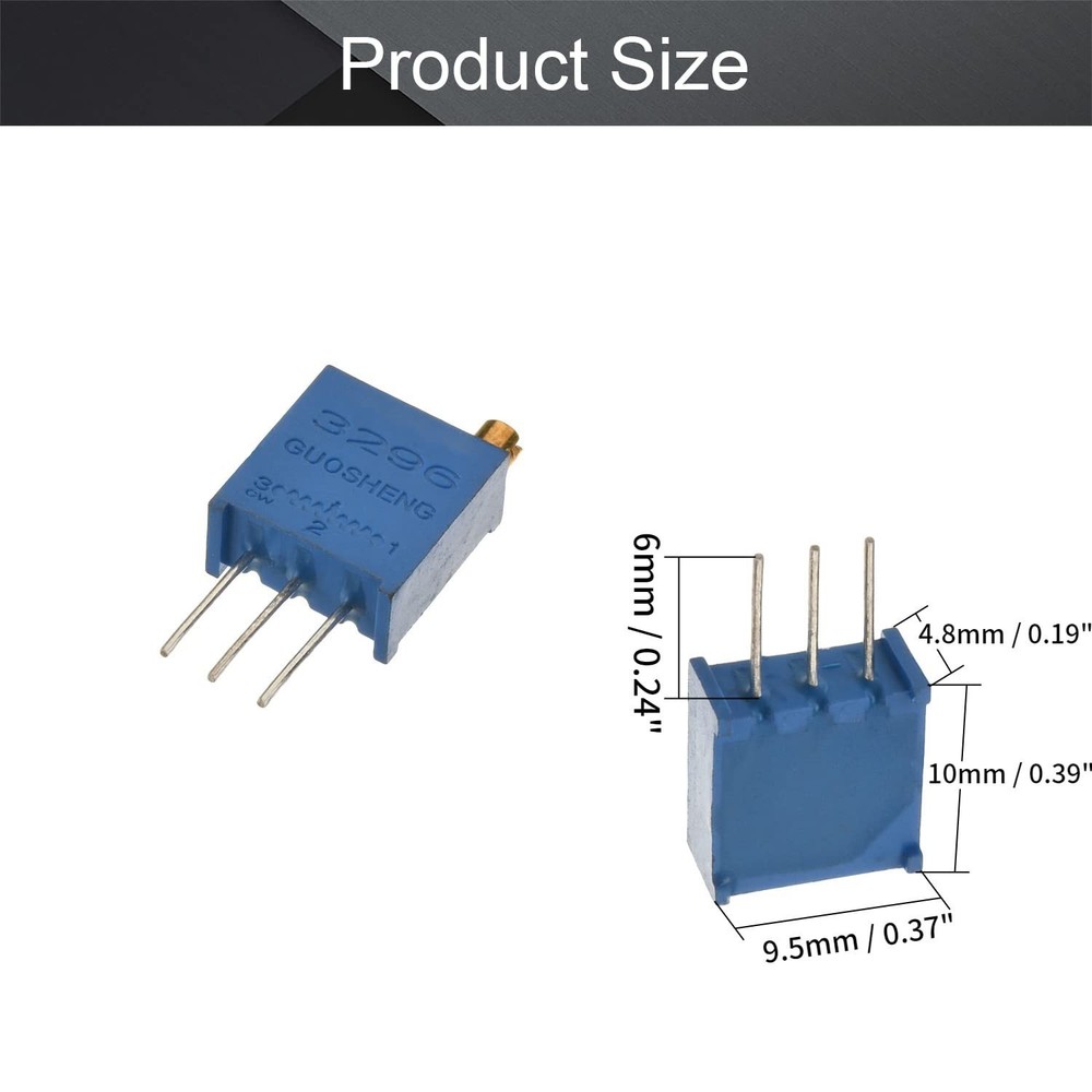 Fielect 50Pcs 10K Ohm Multiturn Trimmer Potentiometer Variable Resistor High ...