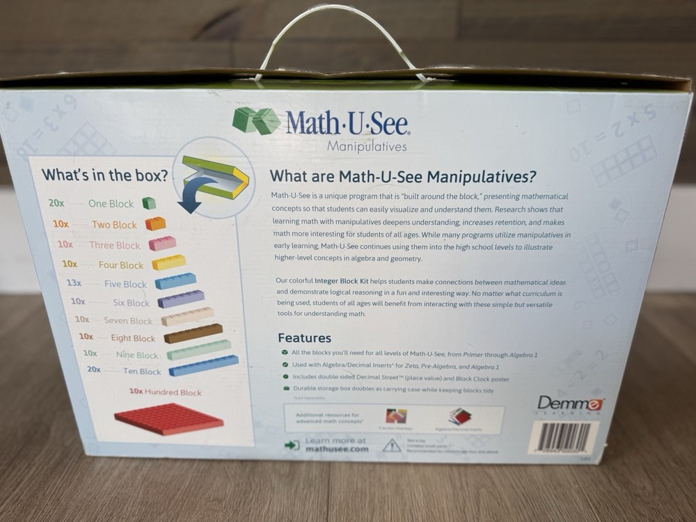 Math-U-See Integer Block Kit Homeschool Math Manipulatives Set- COMPLETE