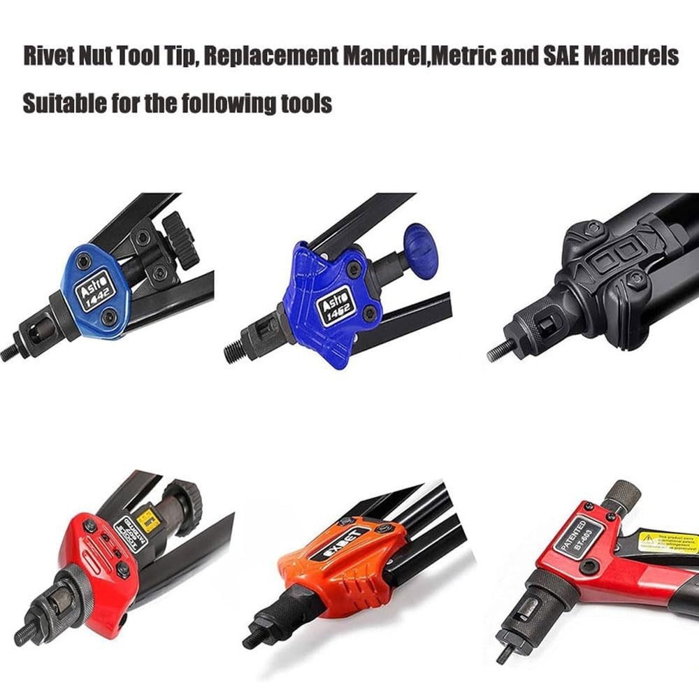 Rivet Nut Tool Set, Replacement Mandrel，Spare Rivets Nuts (M3) M3