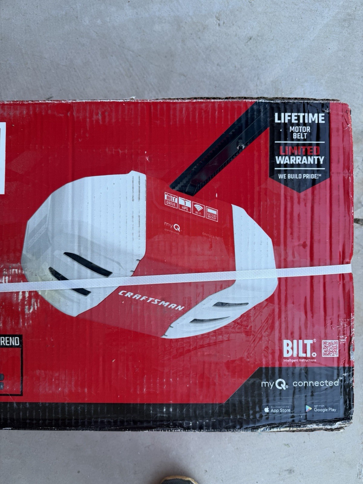 CRAFTSMAN 1-HP myQ Ultra Quiet Smart Garage Door Opener Wi-Fi and Battery Backup