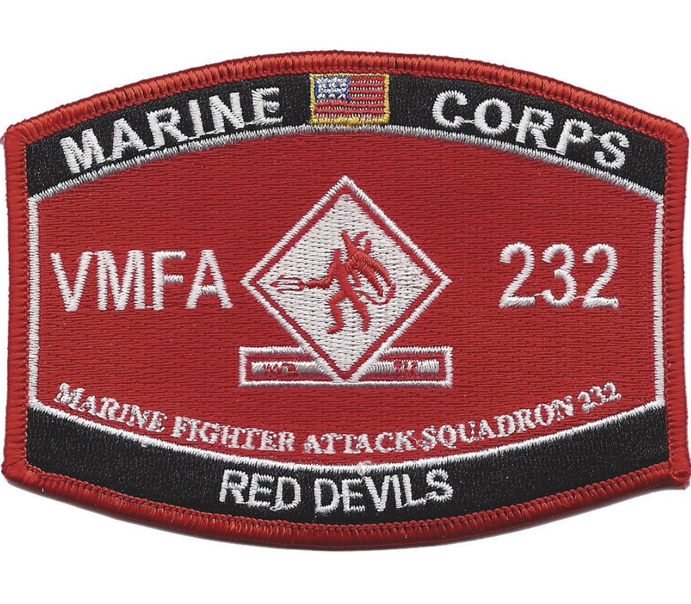 MARINE CORPS MOS VMFA 232 RED DEVILS EMBROIDERED 4.25" PATCH