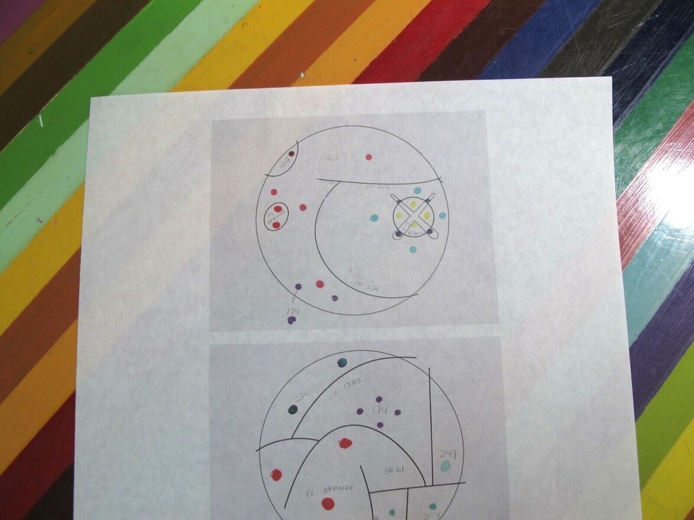 vtg KAWS art show print - working process transparency worksheet circle v3