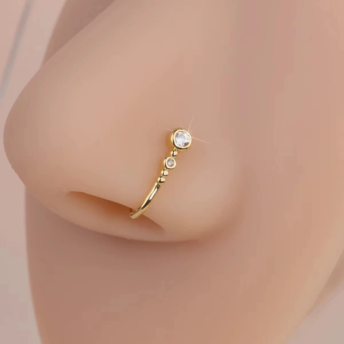 9pcs Nose Rings Non Piercing U-Shaped Nose Stud Elegant Style Non Ring For Women