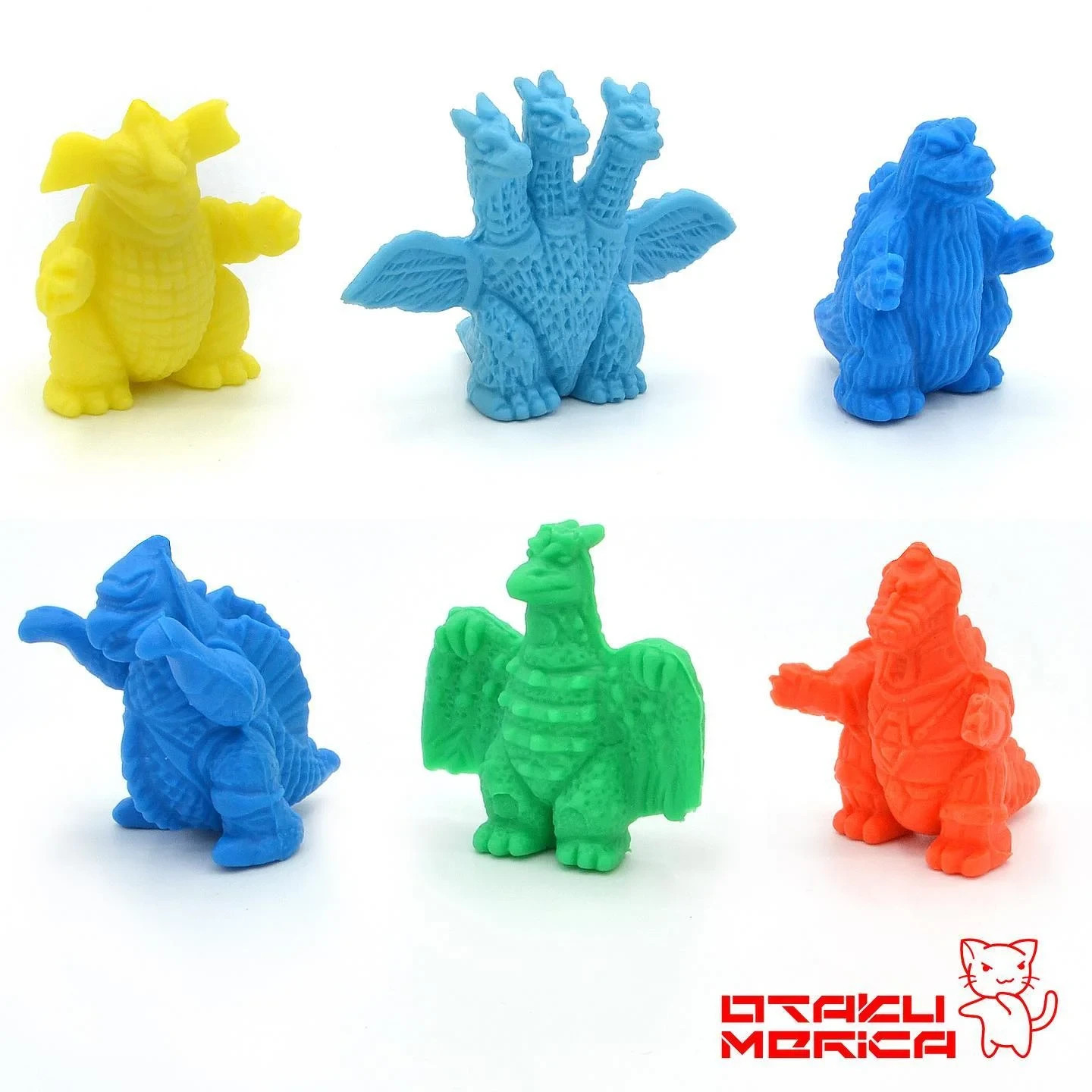 Kaiju Freaks: Godzilla Keshi RANDOM Set of 6 - Vintage 80s Kaiju Keshigomu 1in