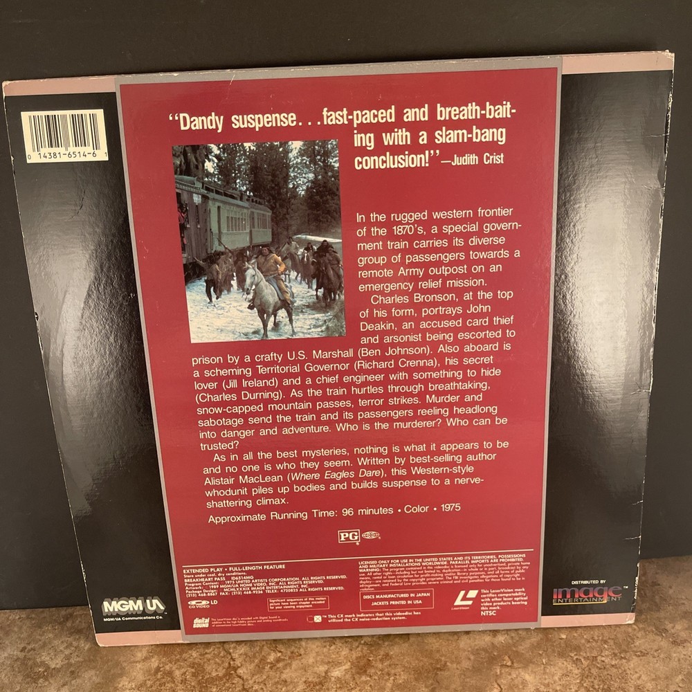 Breakheart Pass Laserdisc 1989 Charles Bronson