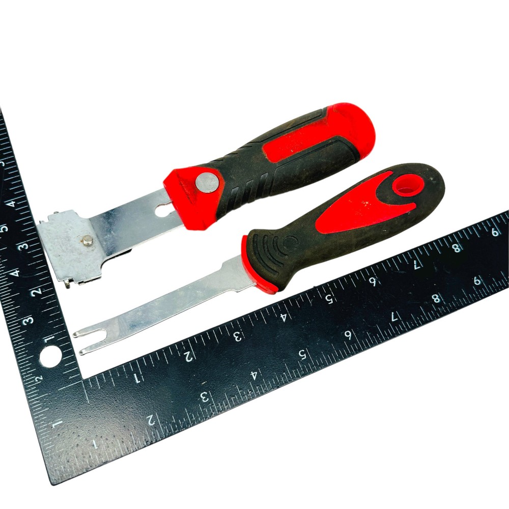 2 Pcs Assorted Extended Reach Razor Scraper and Trim Removal Tool