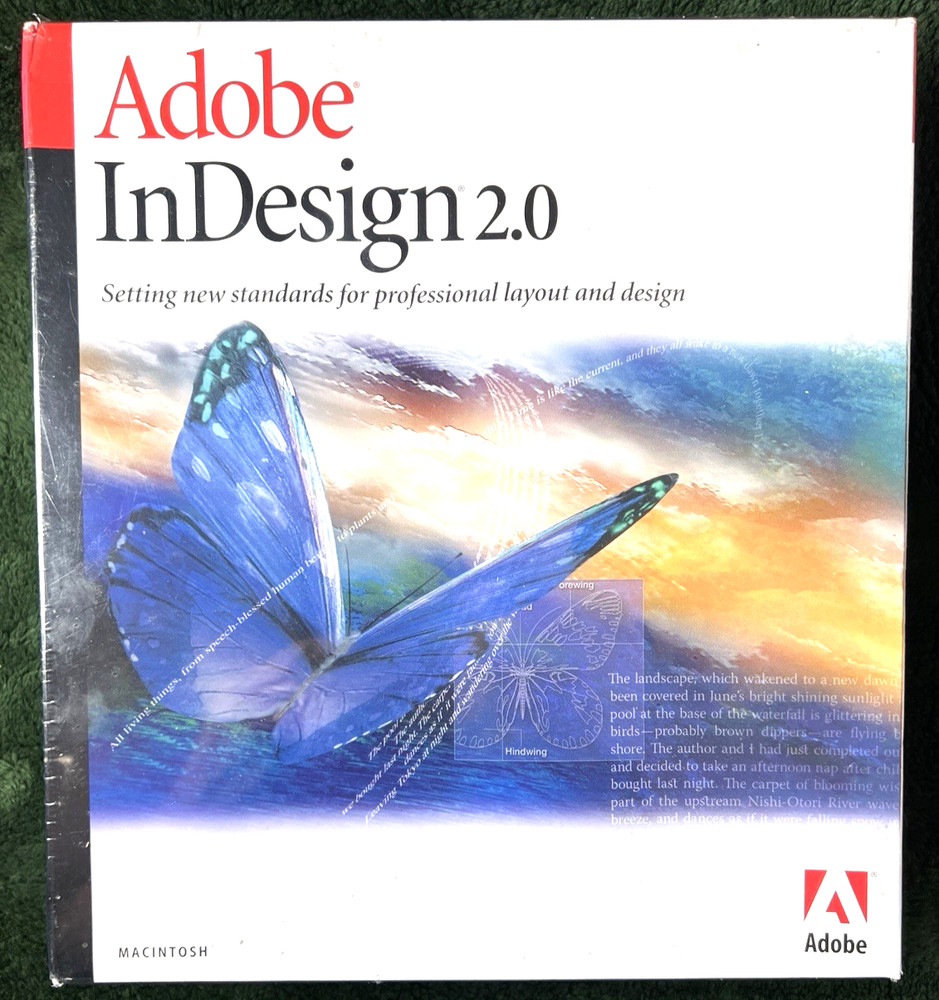New Sealed Adobe InDesign 2.0 Mac Complete Software