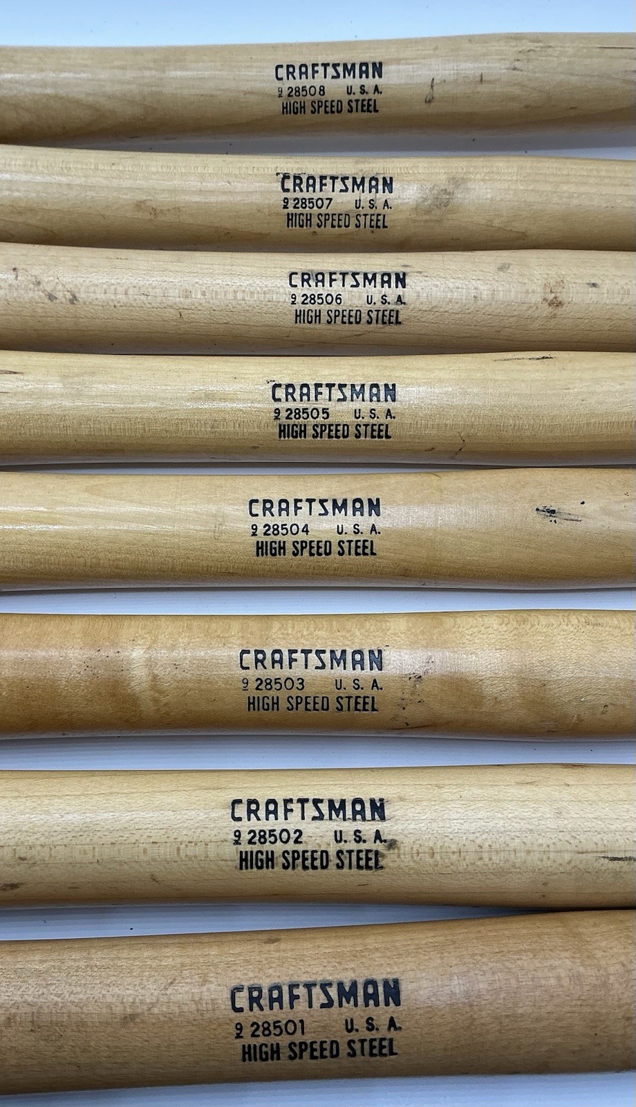 Vtg Craftsman USA High Speed Steel Lathe Chisels Set of 8 (9-28501 Thru 9-28508)