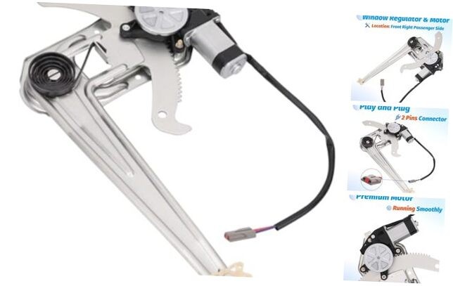 Front Right Passenger Side Power Window Regulator with Motor Compatible with