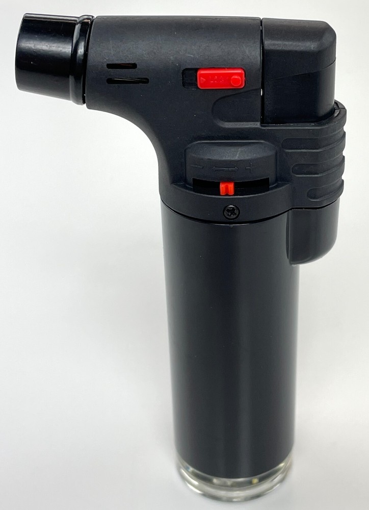12 Pack Jumbo 4" Single Jet Flame Torch Gun Lighter Refillable Lockable Solid