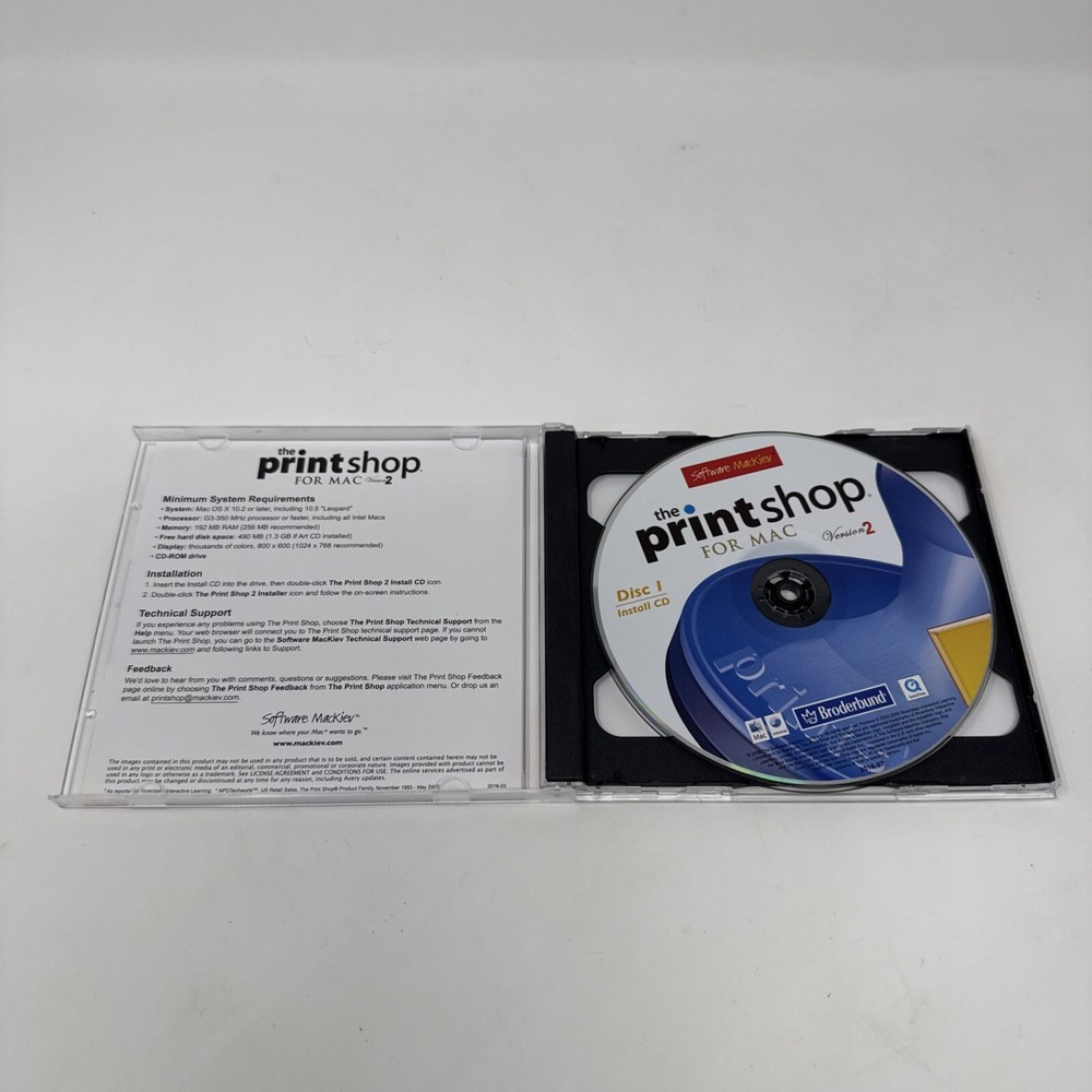 Broderbund - The Print Shop for Mac Version 2 Software Mackiev Mac OS