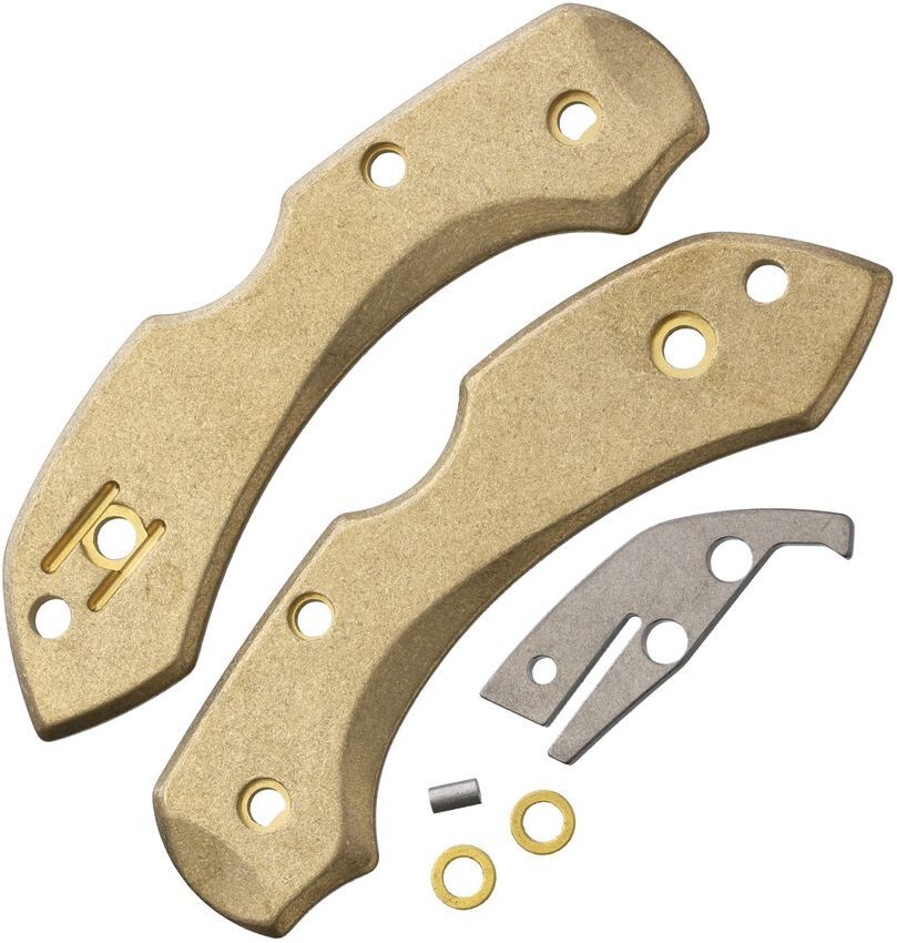 Flytanium Brass Stonewash Scale Kit For Customizing Spyderco Dragonfly Knife