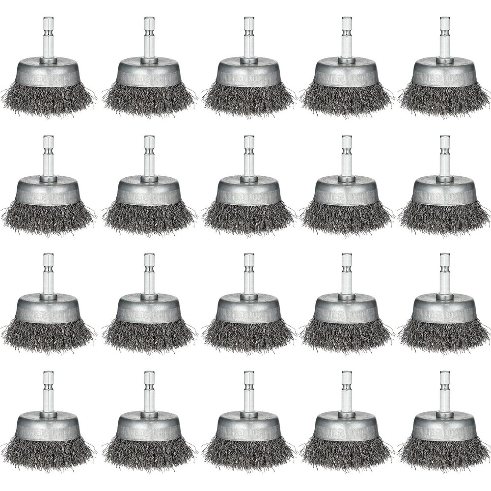 20 Pcs Wire Cup Brush for Drill Abrasive 2" Wire Wheel Brush 1/4 Inch Hex Sha...