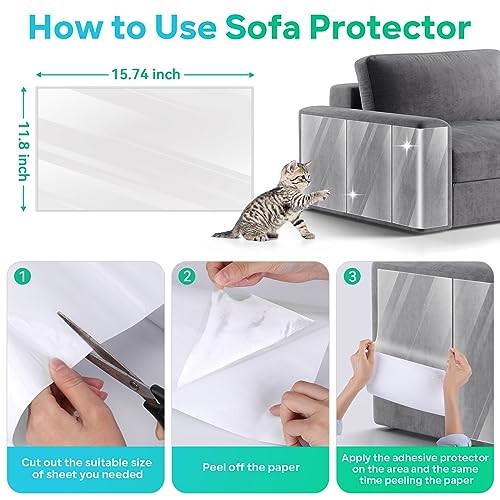 Cat Carpet Protector, Robust Plastic Pets Scratch Stopper for 8.2ftx12.2inch
