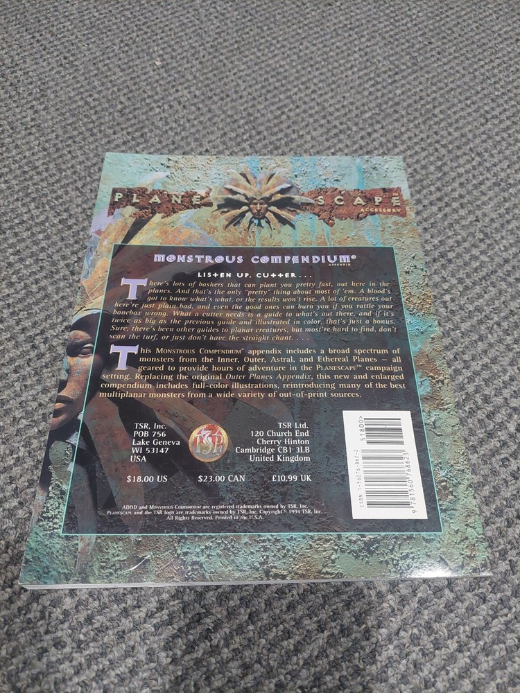 Planescape Monstrous Compendium Appendix - Advanced Dungeons & Dragons TSR 2602