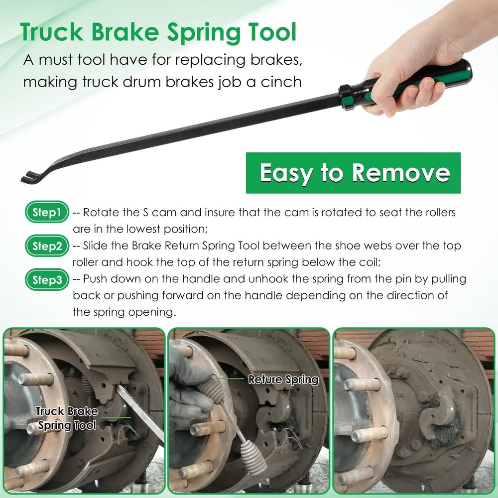 Brake Return Spring Tool for Large Trucks & Trailers for S-cam Return Spring