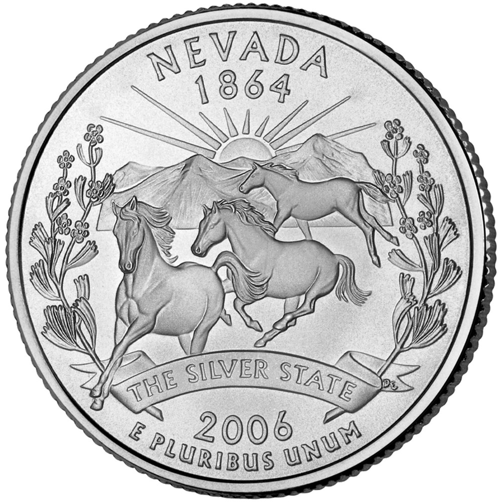 2006 D Nevada State Quarter.  Uncirculated from US Mint roll.