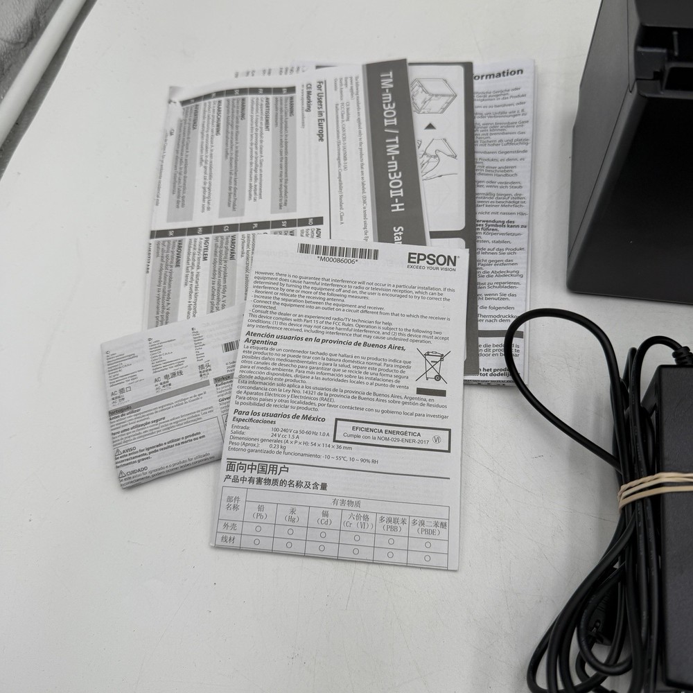 Epson M362B TM-m30II Thermal Receipt Printer POS Tested