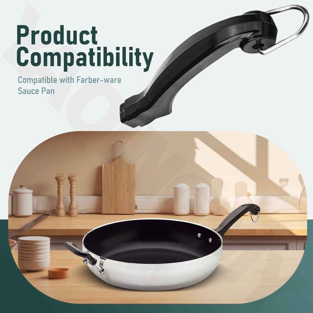 2 Pack P08-031 Sauce Pan Handle, Short, Replacement, Farber-Ware, Saucepans