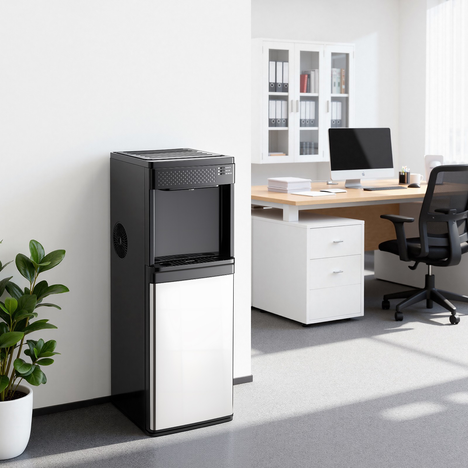 VEVOR Water Dispenser with Ice Maker 3-in-1 Floor-Standing Water Cooler for Home