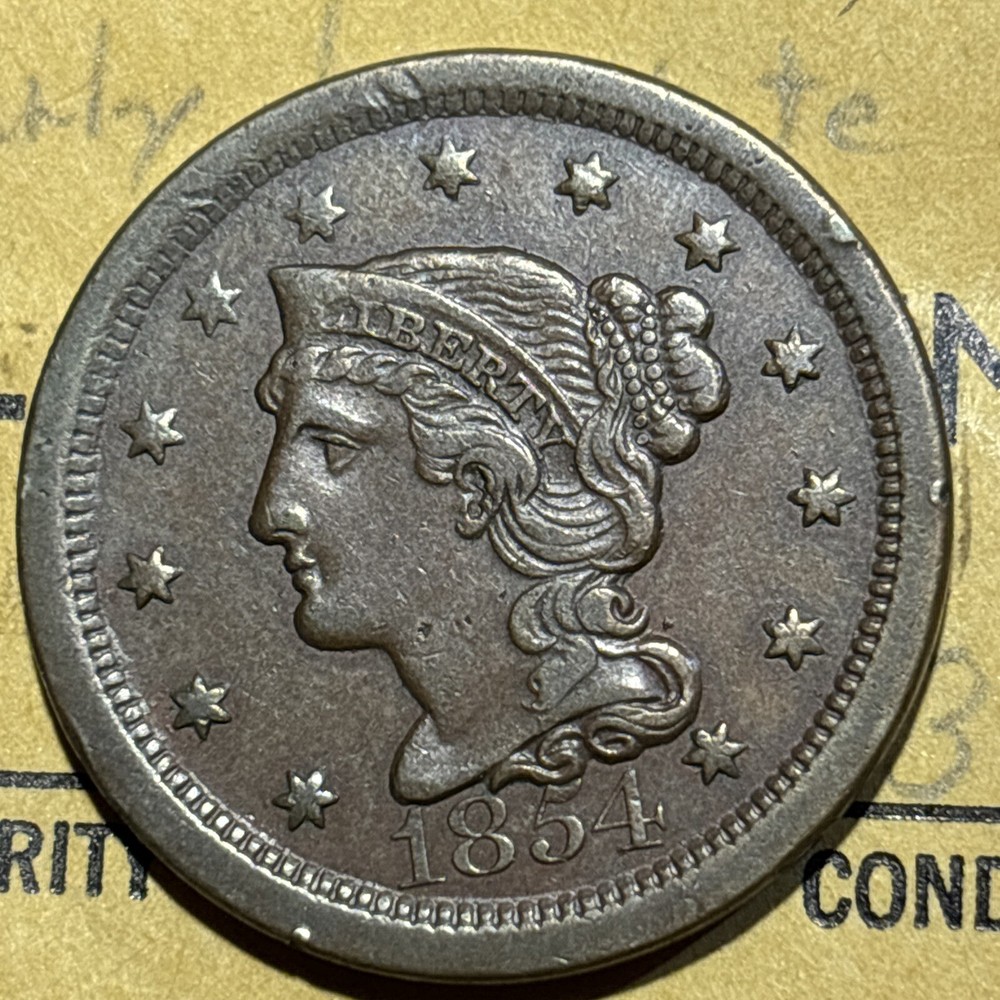 1854 Braided hair Large Cent