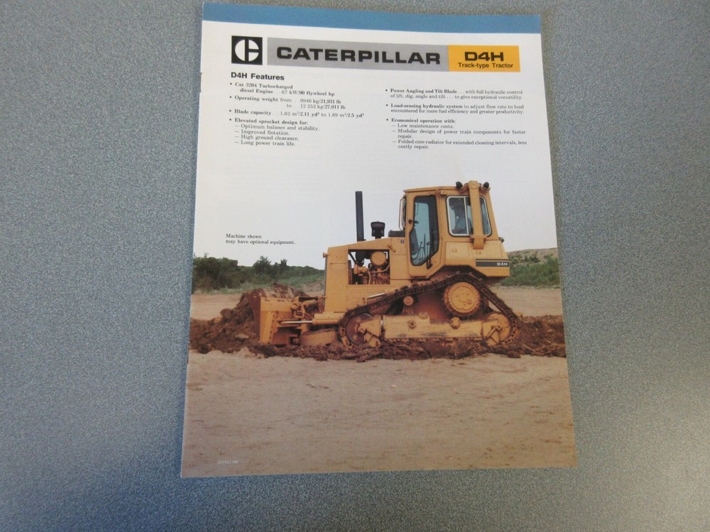 Caterpillar D4H Crawler Dozer Brochure 1986