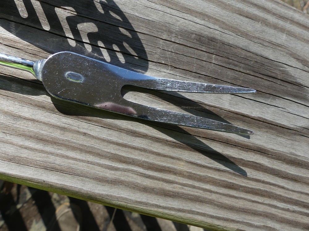 Vintage Slotted Spoon and Fork Pair Kitchen Tools