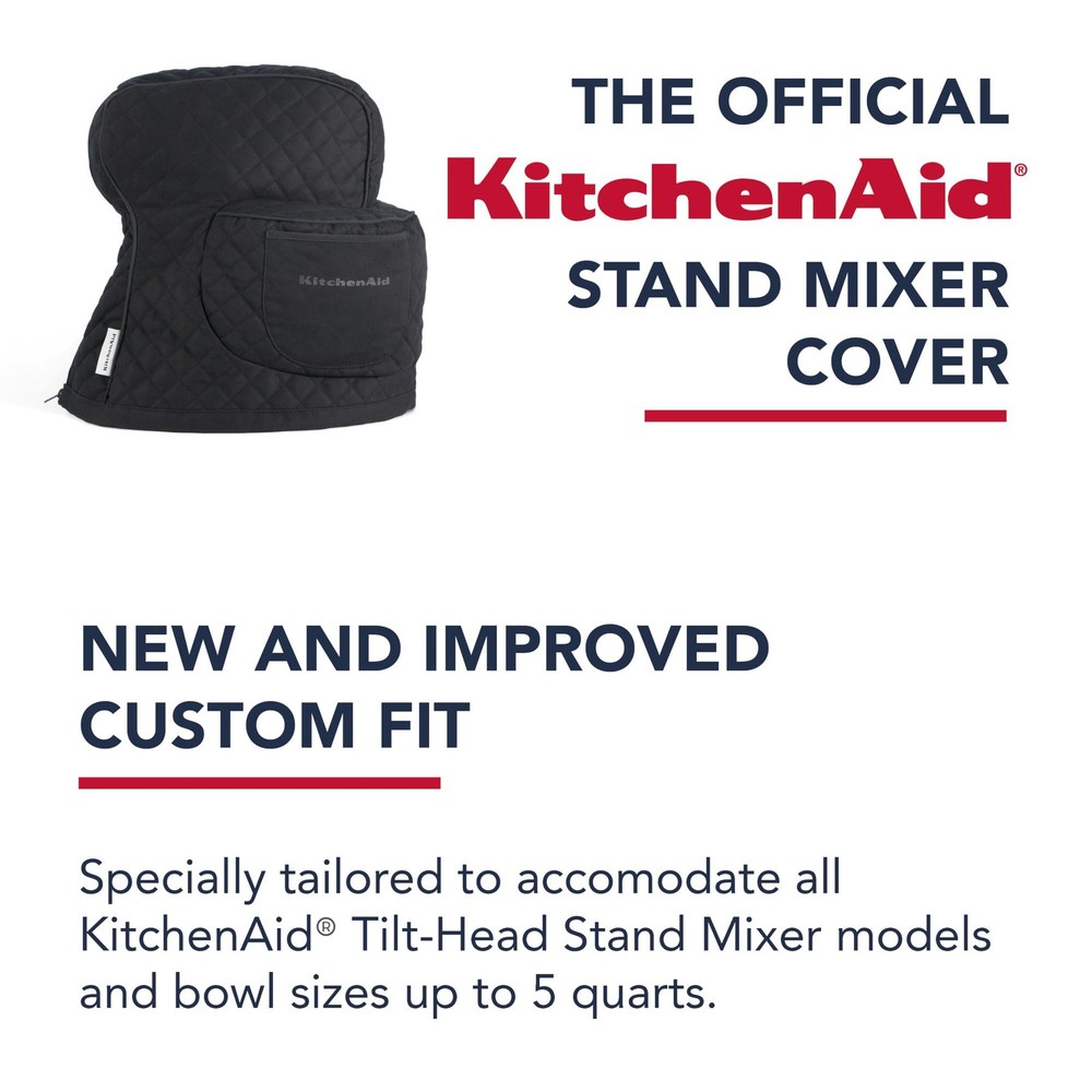 KITCHENAID Fitted Tilt-Head Solid Stand Mixer 14.4"x18"x10", Matte Black