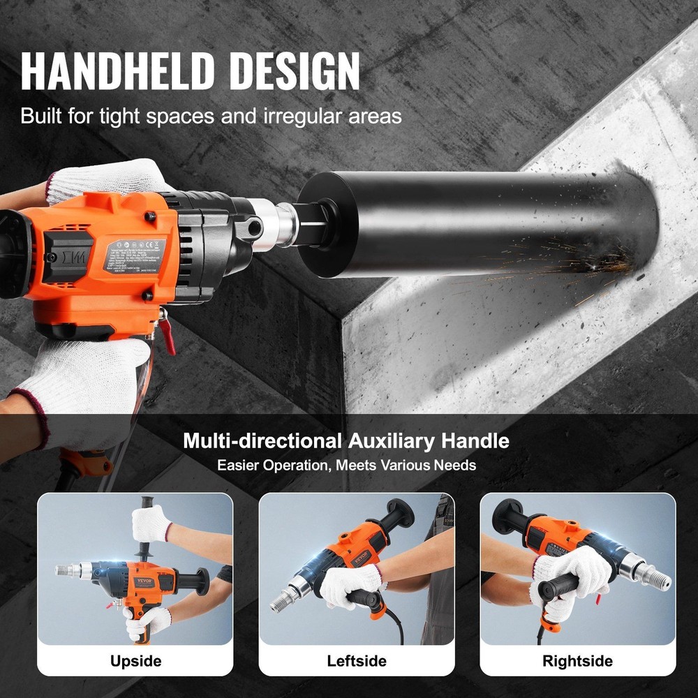 Core Drill Machine, 0.8-6.3in Drilling Diameter Handheld Diamond Core Dril