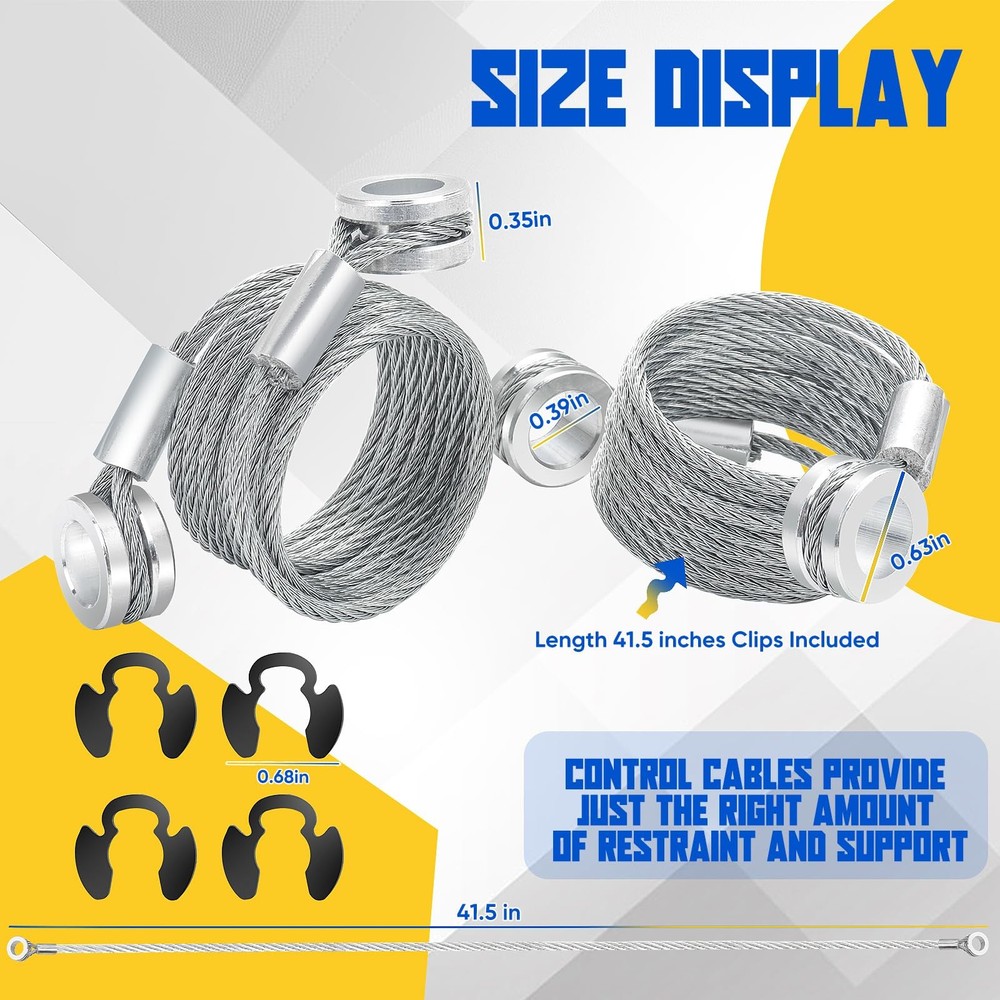Hood Restraint Cable Kit 2Pack Compatible with Peterbilt 389 388 384 Models