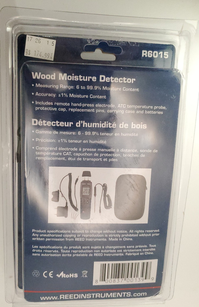 REED Instruments R6015 Wood Moisture Meter