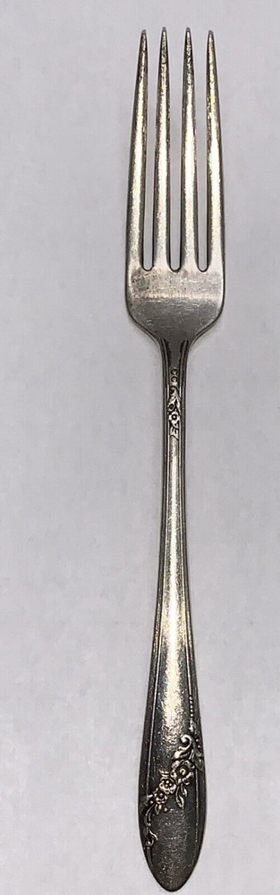 Oneida Community Fork Silver Silverplate Flatware Tudor Plate Queen Bess Wreath