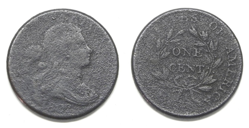 X5021  1802 Draped Bust Large Cent, VF details, corroded