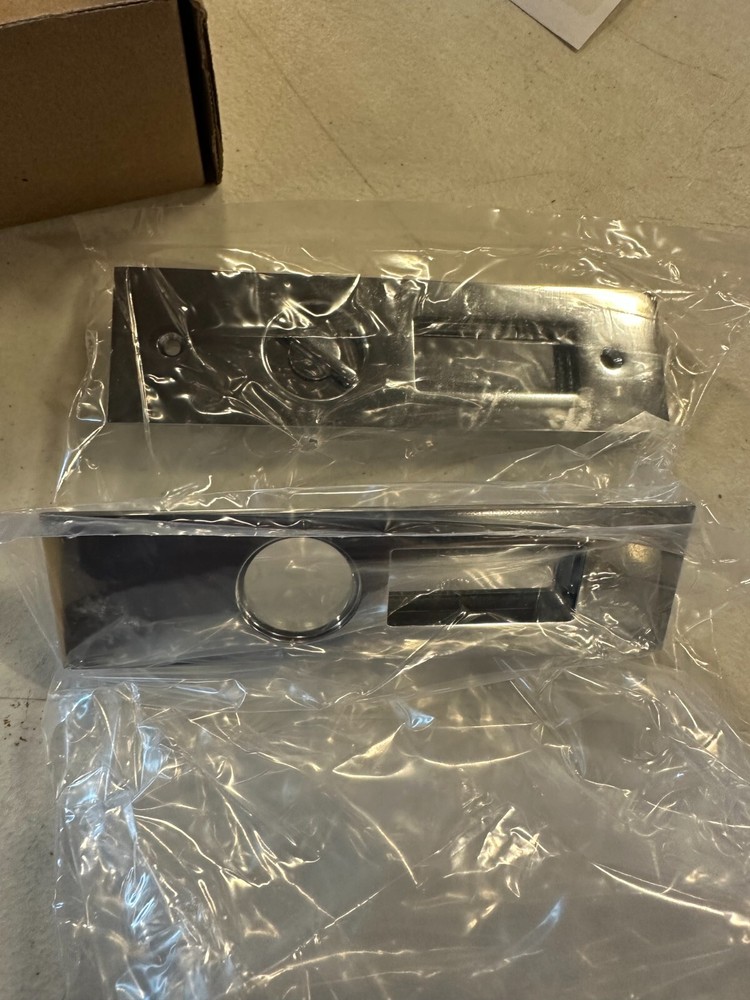 Emtek 2153-US26 Narrow Modern Rectangular Keyed Pocket Door Mortise Lock