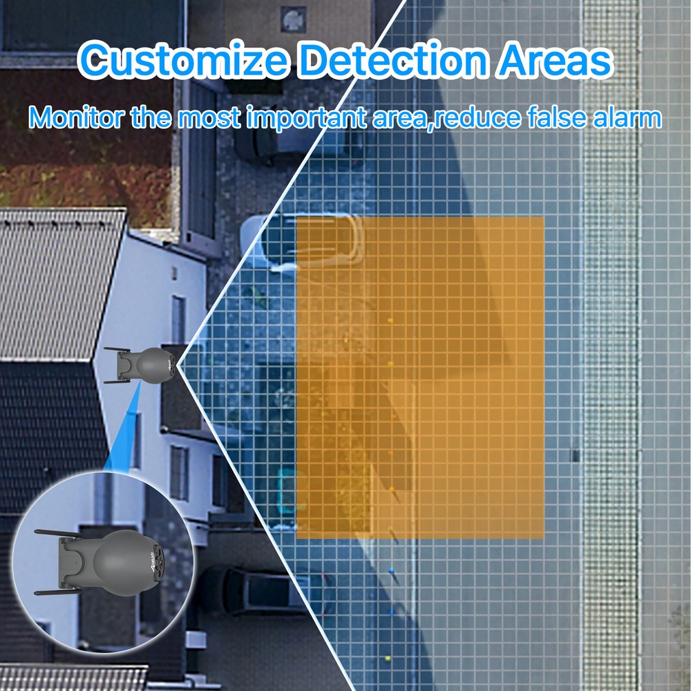 2PACK WiFi Wireless Security Camera System Outdoor Solar Battery Powered 3MP PTZ