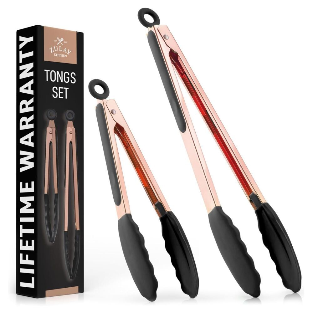 Zulay 2 Piece Tongs for  Cooking (9" & 12")