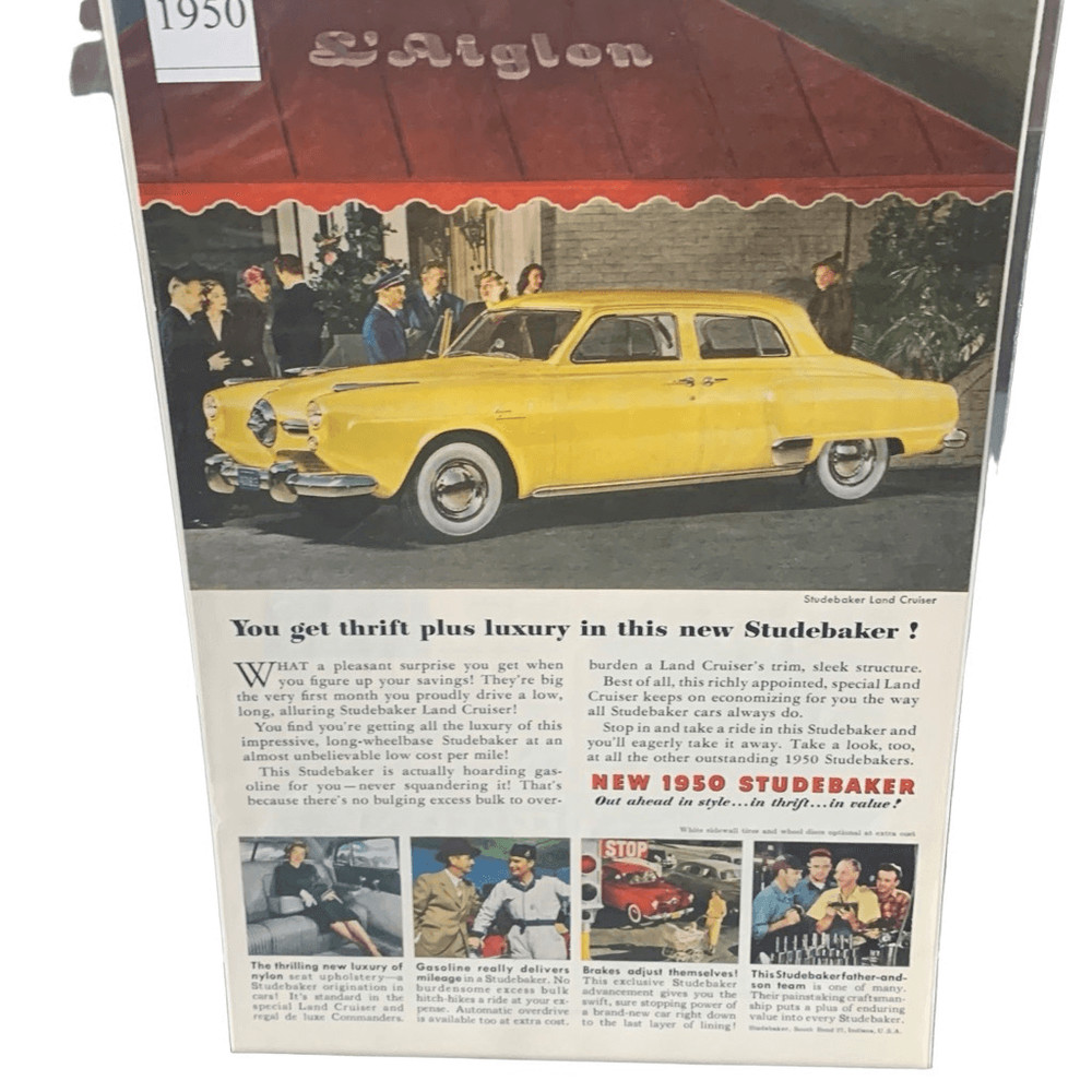 Vintage 1950 Studebaker Thrift Plus Luxury Ad Advertisment