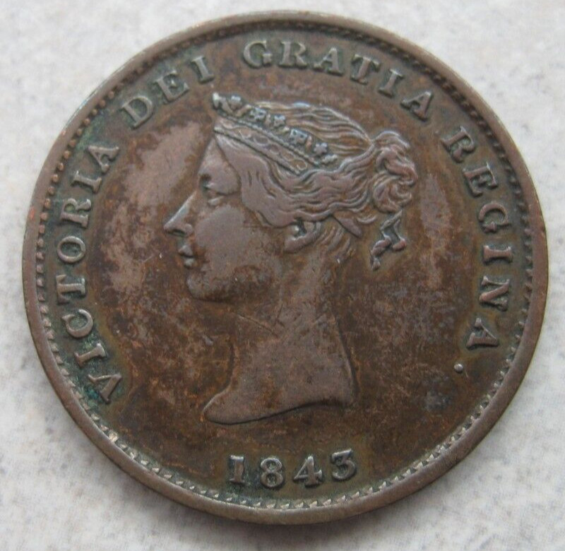 1843 New Brunswick Canada Half Penny Token