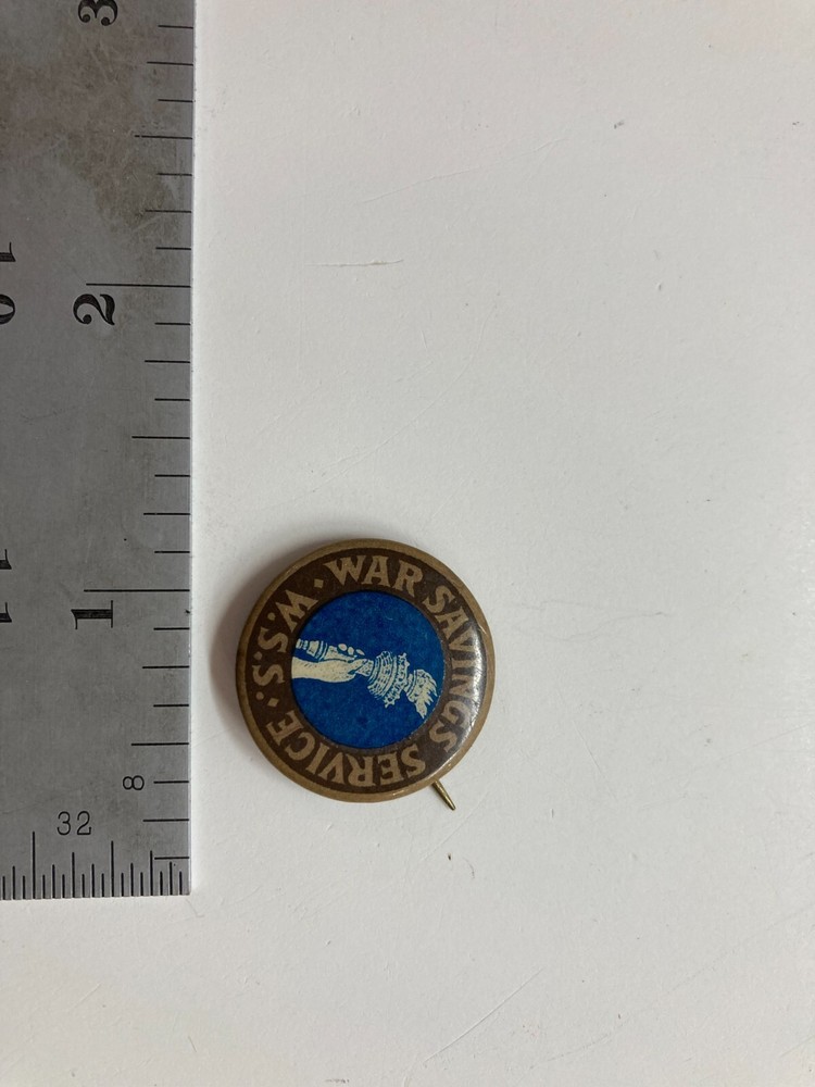 WWI war savings service pin pinback button WSS