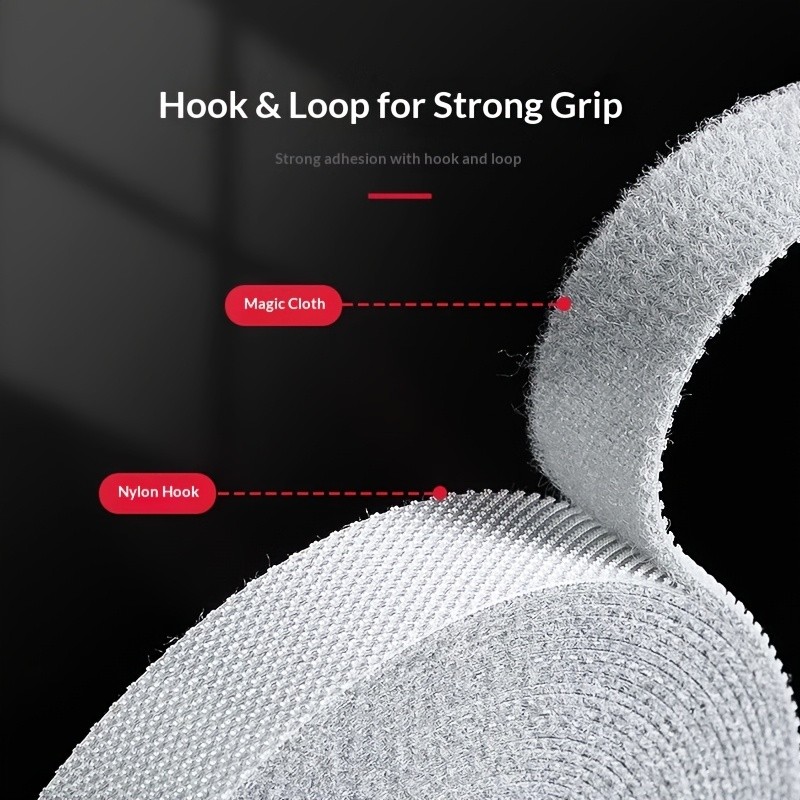 4pcs/40FT Self Adhesive Stick Tape Hook & Loop Sticky Back Strips Fastener Roll