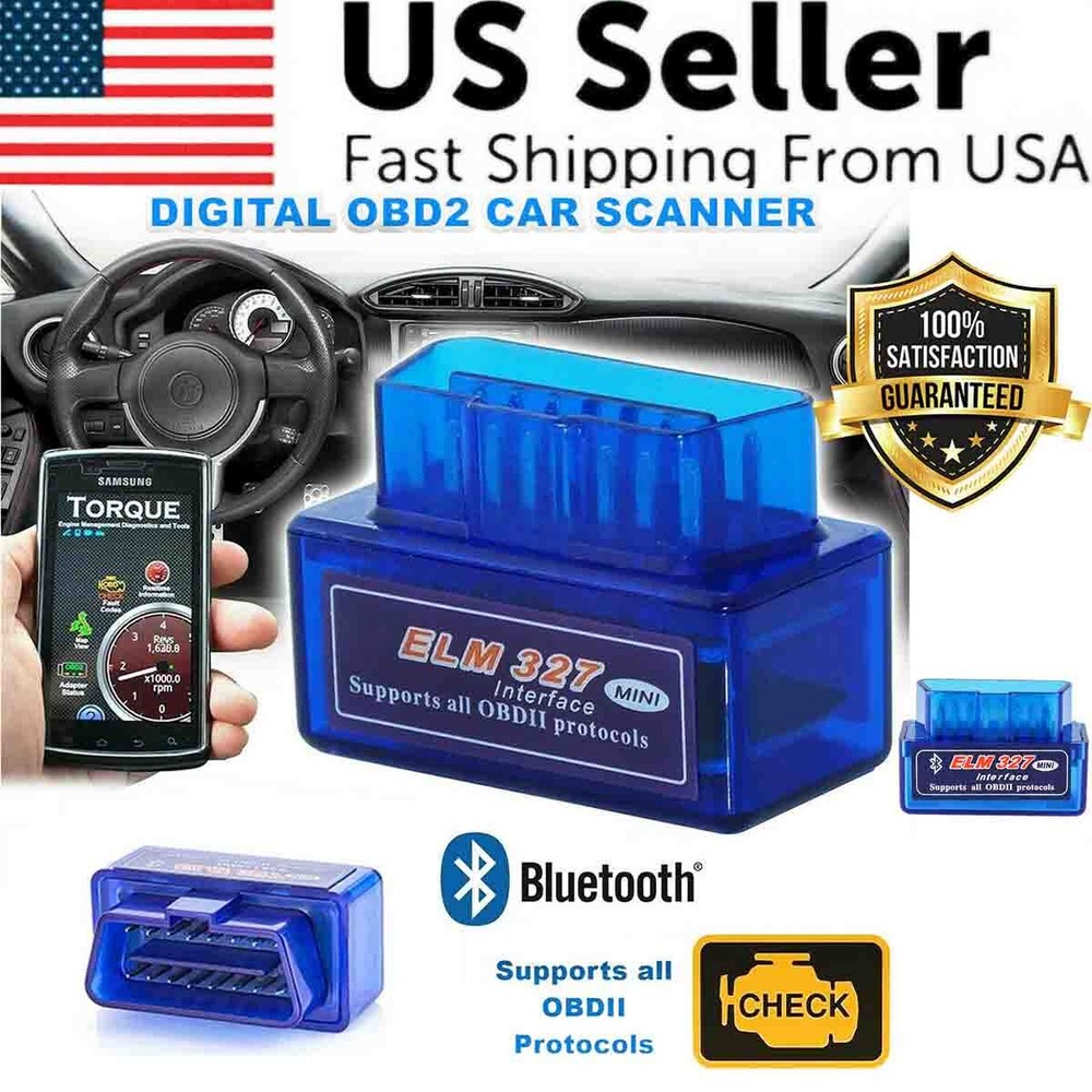 ELM327 Bluetooth OBD2 Car Detection Scanner Code Reader Tool For IOS Android