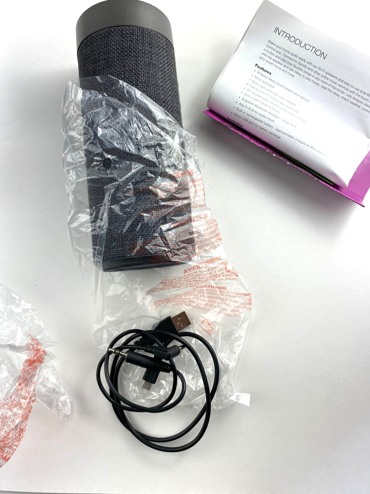 iLive Electronics-GREY Wireless Speaker With Alexa™ has rechargeable battery