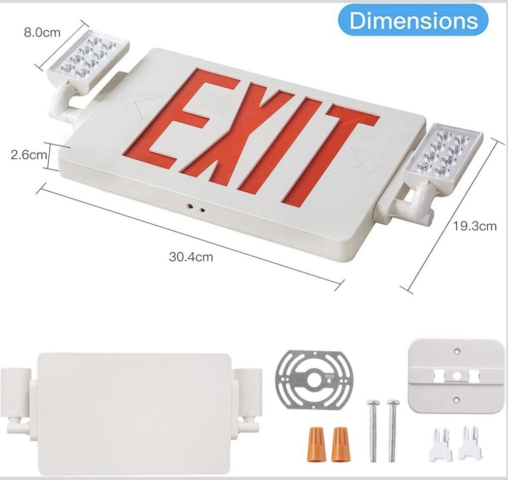 EXITLUX UL LED Exit Sign Emergency Light Battery Backup Adjustable Heads New
