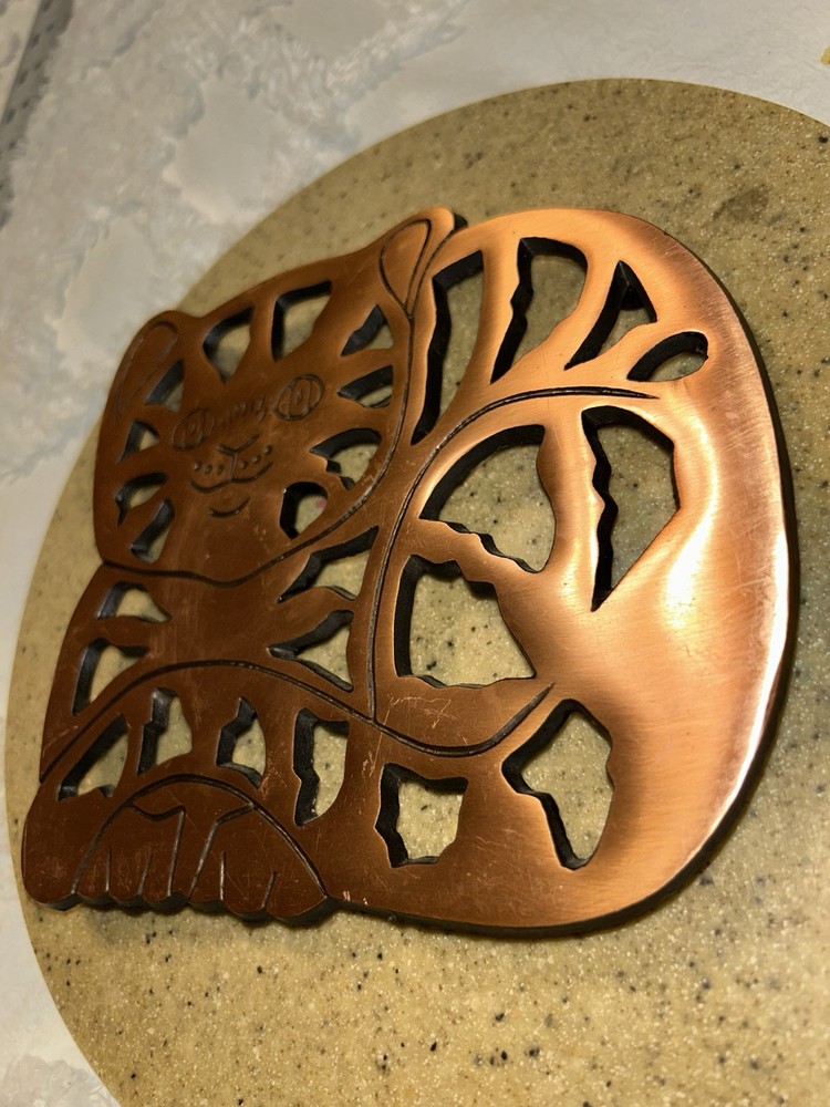 Copper, Figural Cat Trivet or Teapot stand