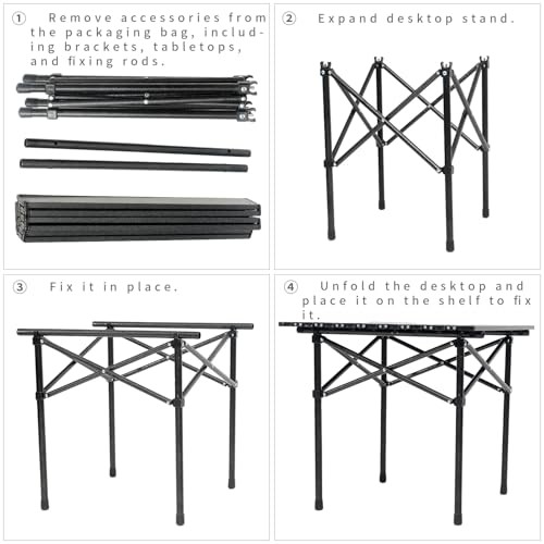 Portable Camping Table Folding Side Table Aluminum Lightweight Table Black