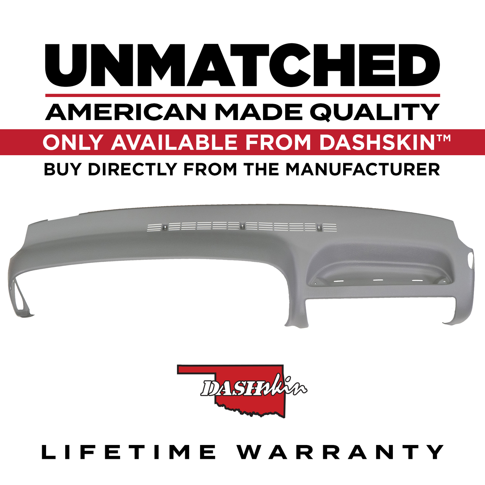 DashSkin Molded Dash Cover for 1995-1996 GM Trucks w/Pass Cupholder in Grey