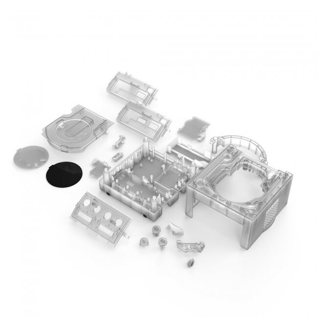 TeknoGame Console Shell Replacement Housing Kit for GameCube - Clear White