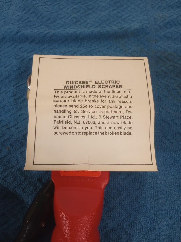 Quickie Electric Windshield Ice Scraper in Box Old Vintage Dynamic 1972