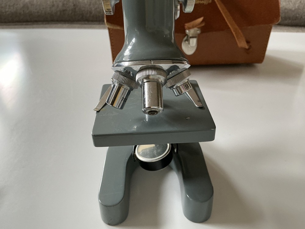 Rare Find-Sans & Streiffe Microscope in Case W/Slides